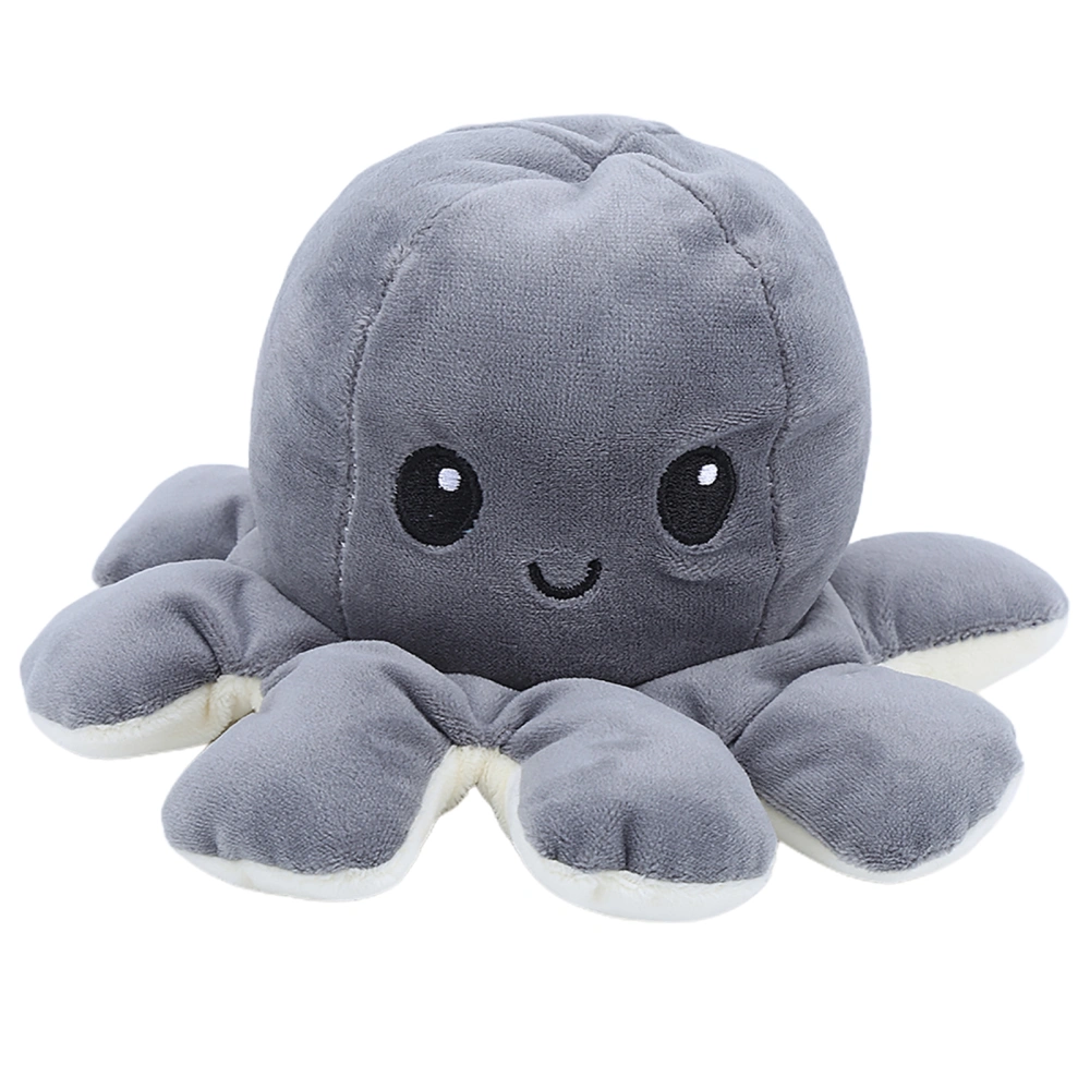 Octopus Plush Doll Reversible Stuffed DoubleSided Flip Animal Lovely Baby Toys(GrayBeiges )