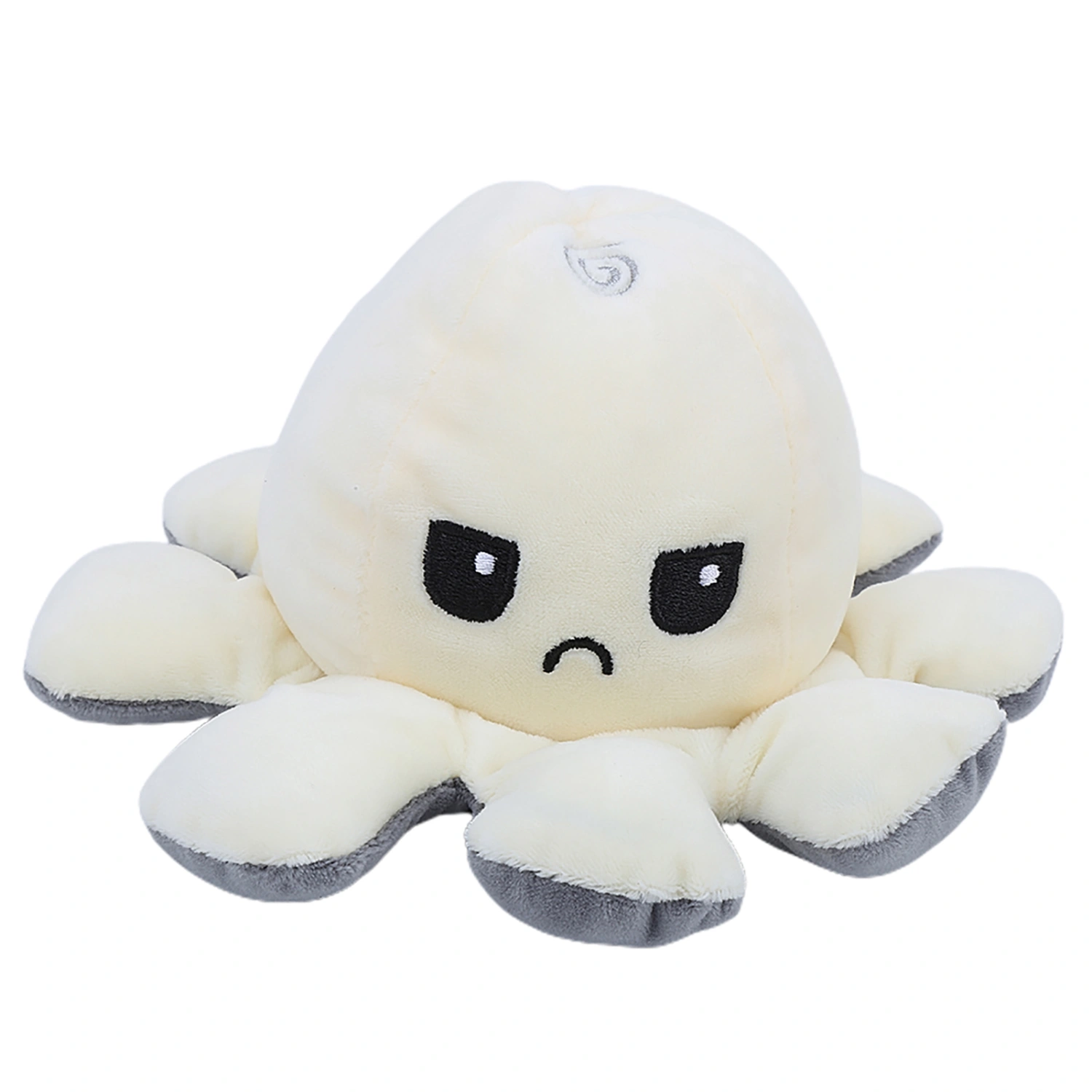 Octopus Plush Doll Reversible Stuffed DoubleSided Flip Animal Lovely Baby Toys(GrayBeiges )