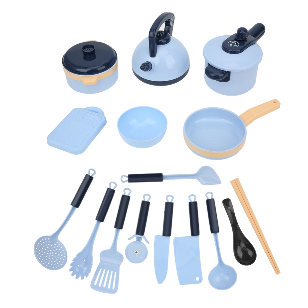 Pretend Play Cooking Set Educational Children Kid Kitchen Accessories Cookware Utensils PlaysetBlue