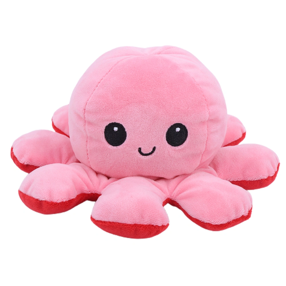 Octopus Plush Doll Reversible Stuffed DoubleSided Flip Animal Lovely Gift Toys(Light PinkRose Red 20 x 10cm)