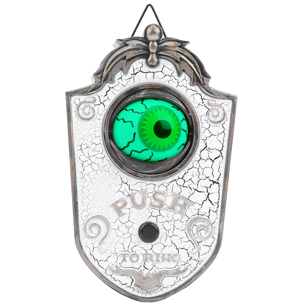 Halloween OneEyed Doorbell Decoration Door Hanging Doorbell Eyeball with Sound(White )