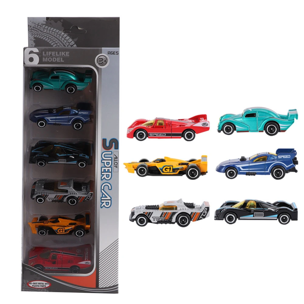 6pcs 1:64 Engineering Car Model Alloy Simulation Vehicle Car Model Children ToyF Style