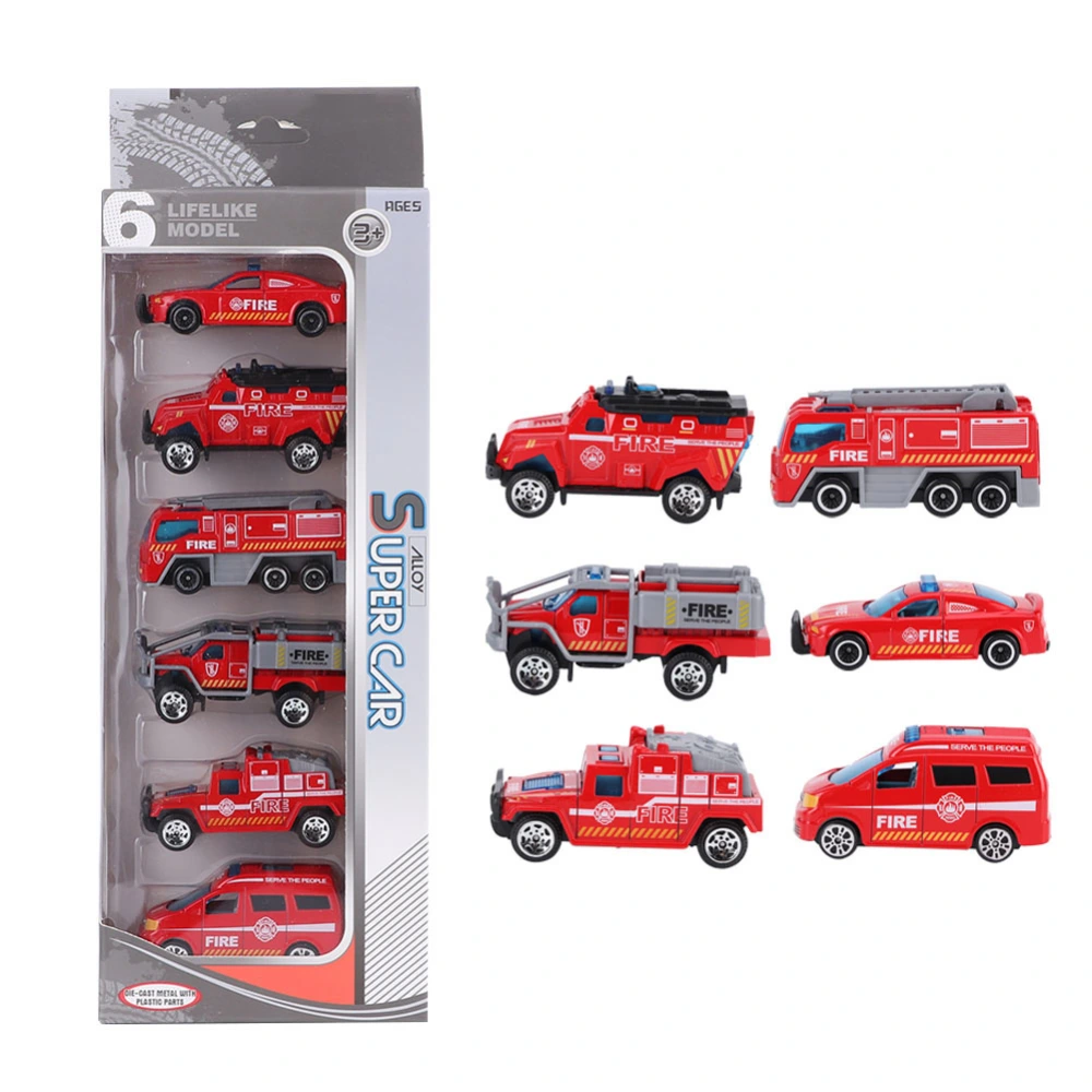 6pcs 1:64 Engineering Car Model Alloy Simulation Vehicle Car Model Children ToyB Style