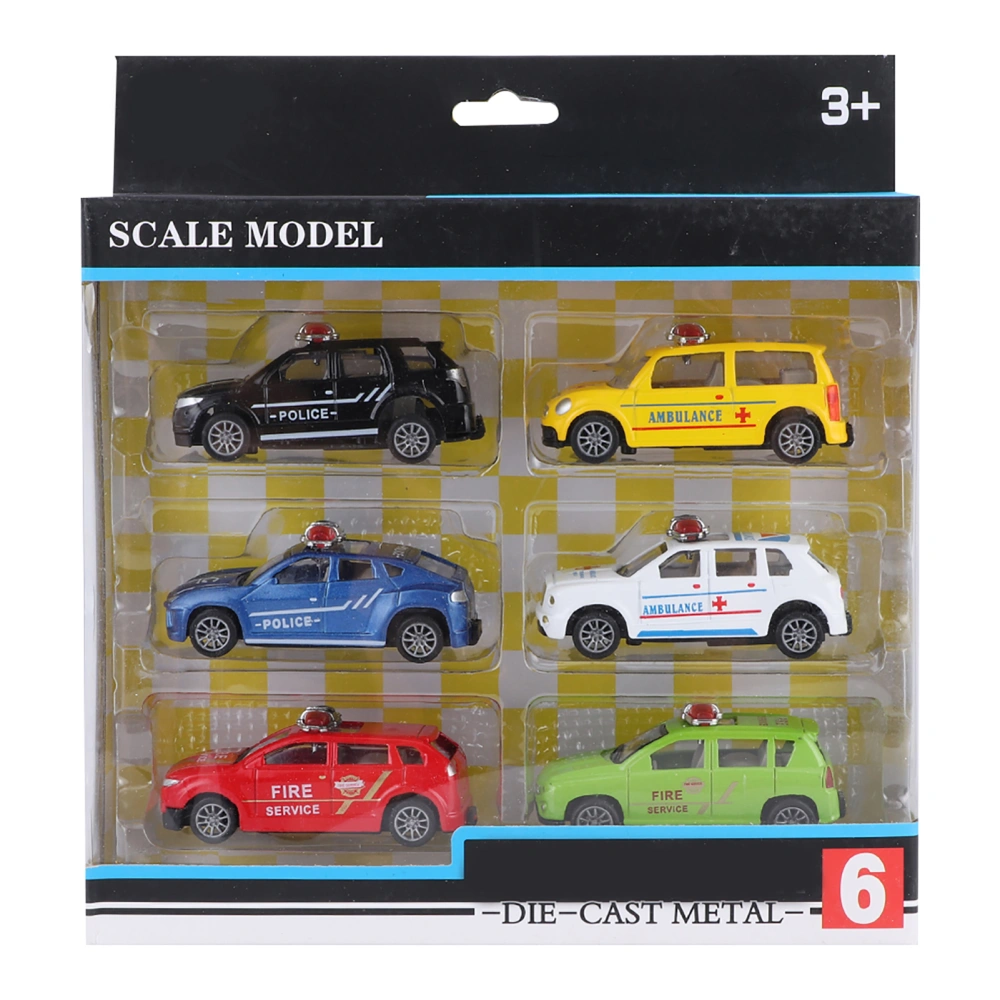 6pcs 1/60 Alloy Car Toy Simulation Vehicle Model Children Kid PullBack Vehicle Toy(Style F )