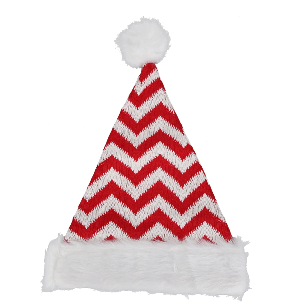 Children Adult Christmas Hat Exquisite Knitted Plush Party Christmas Hat Home DecorationRed and White Stripe Type