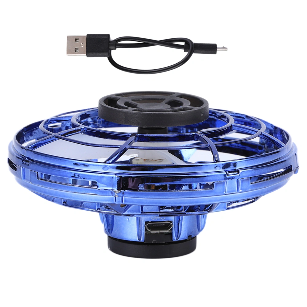 Mini Drone LED 360 Degrees Rotating Flying Toy Decompression Induction Flying ToyBlue