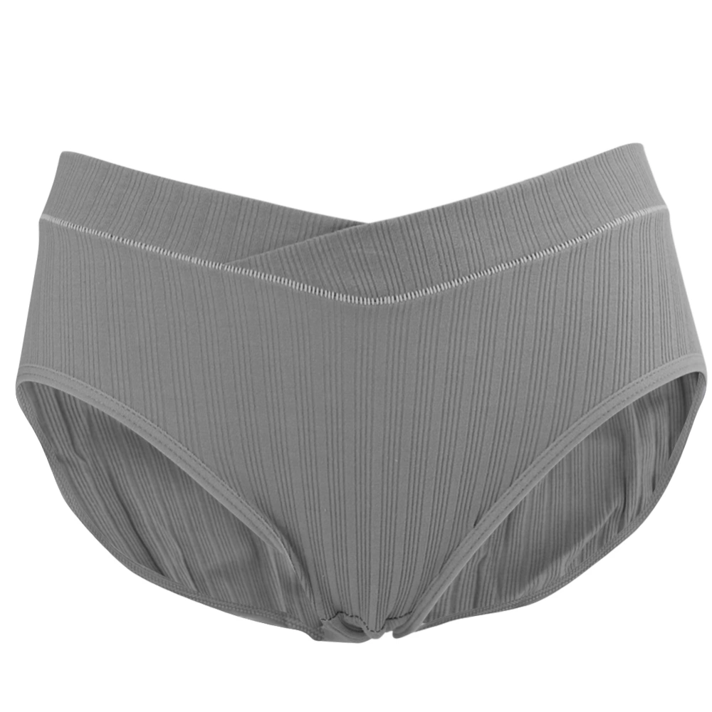 Pregnant Woman Low Waist Abdomen Support Breathable Panties Women Soft Elastic UnderwearGray L