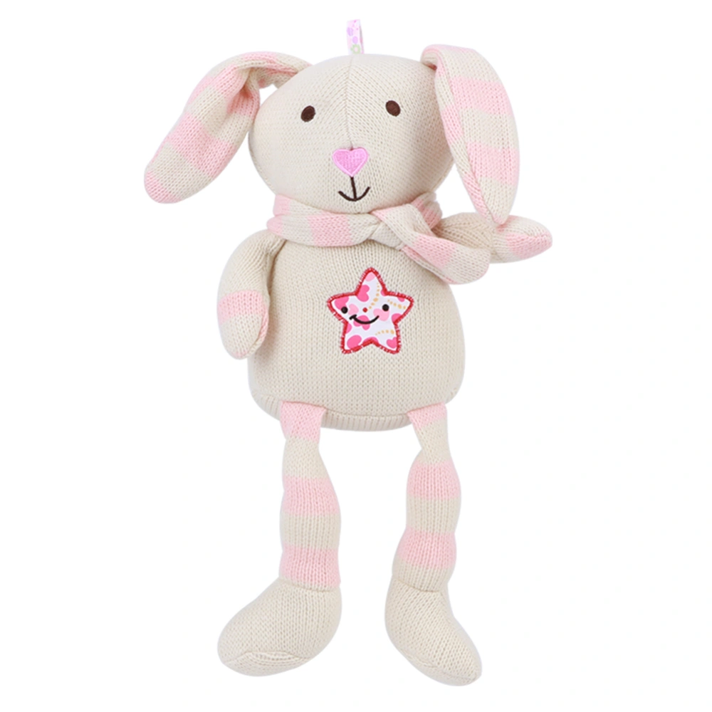 BBSKY Cute Plush Animal Toys Baby Newborn Infant Soothing Appease Doll Gift Built&#8209;In BellPink Rabbit