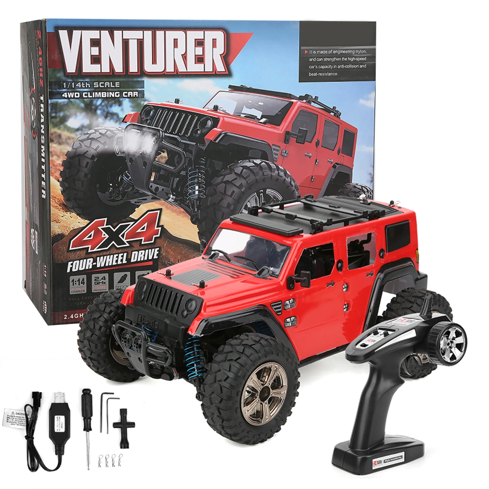 1:14 4 Wheel Drive Remote Control Car Toy Waterproof Strong Power RC Crawler Toy BG1521Red