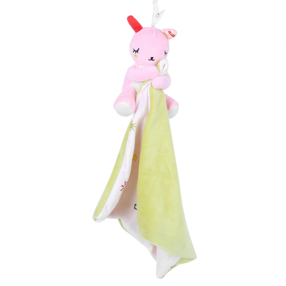 Infant Comfort Cartoon Towel Hanging Newborn Plush Toy Accompanying Baby Soothing TowelPink Rabbit