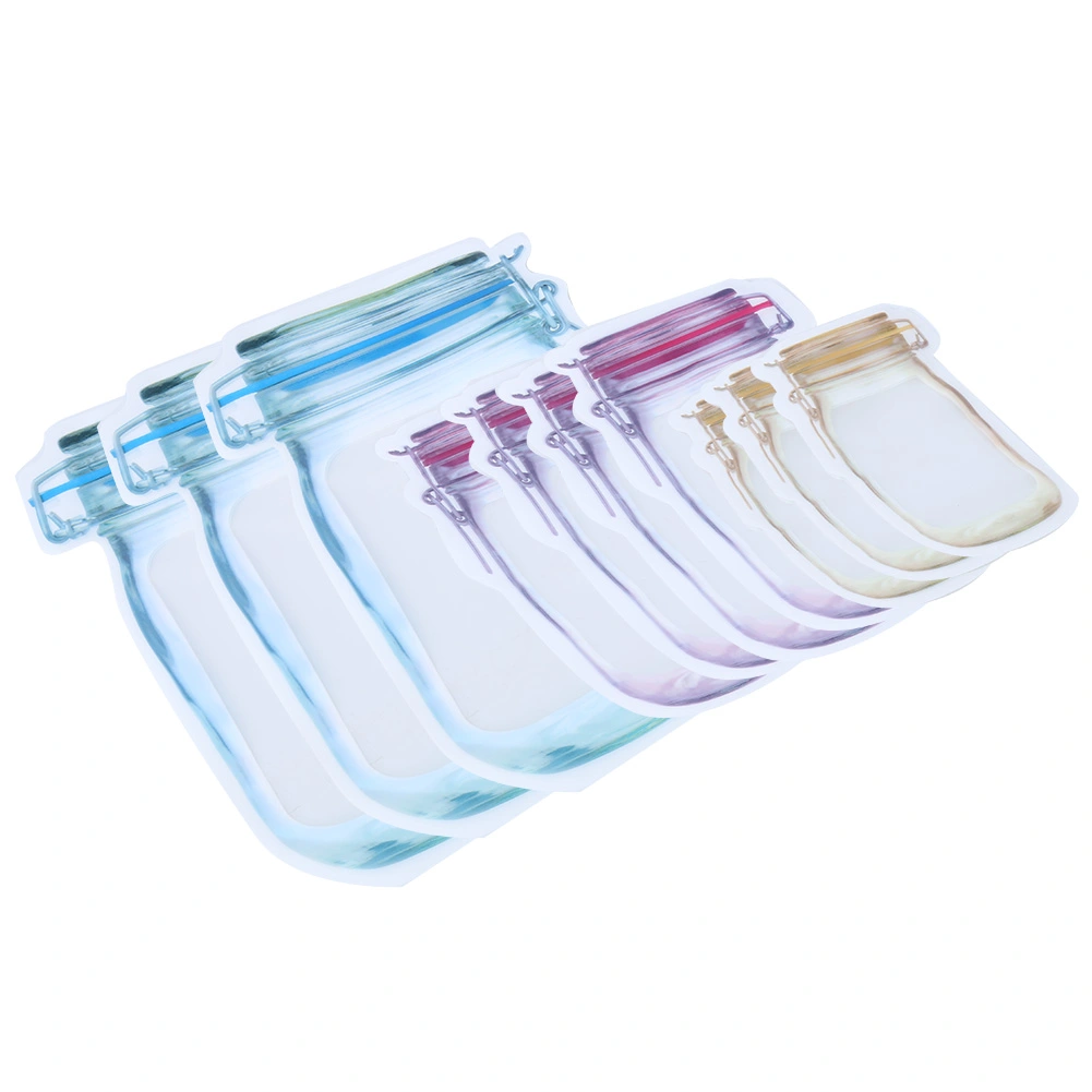 Sealing Zipper Bag Reusable Portable Food Saver Storage Bags Snack Zip Lock Bags(#3 3pcs L 4pcs m 3pcs S )