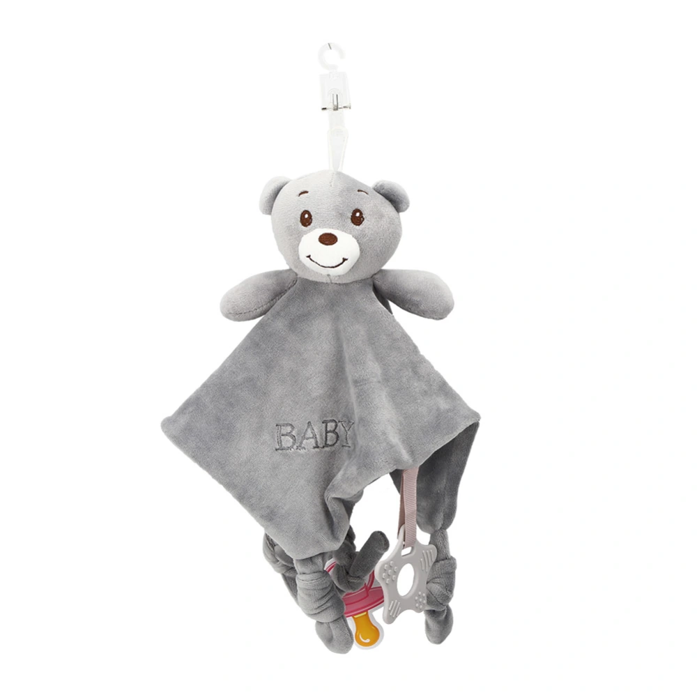 Newborn Comforter Plush Toy Soothing Baby Animal Handkerchief Soft Baby Towel BlanketGray Bear