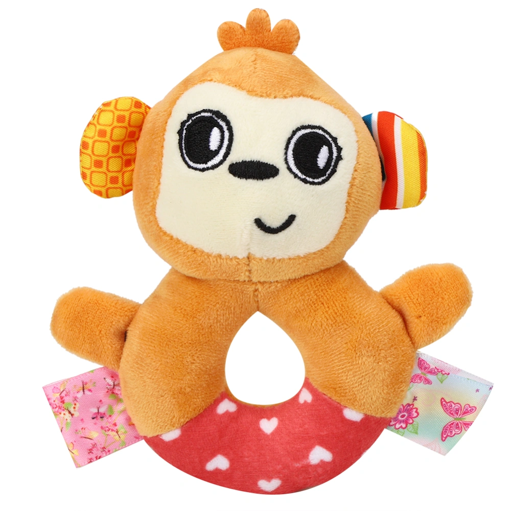 Infant Hand Bell Plush Toy Appeasing Baby Comforter Bell Educational Toddlers ToysMonkey