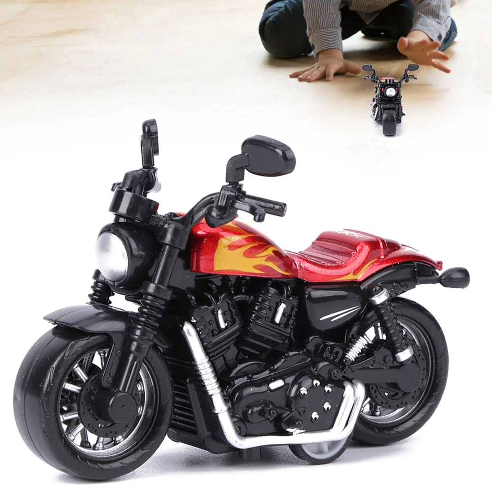 Alloy Motorbike Toy Model Highly Simulation Children Kid Pull Back Vehicle Toy(Red )