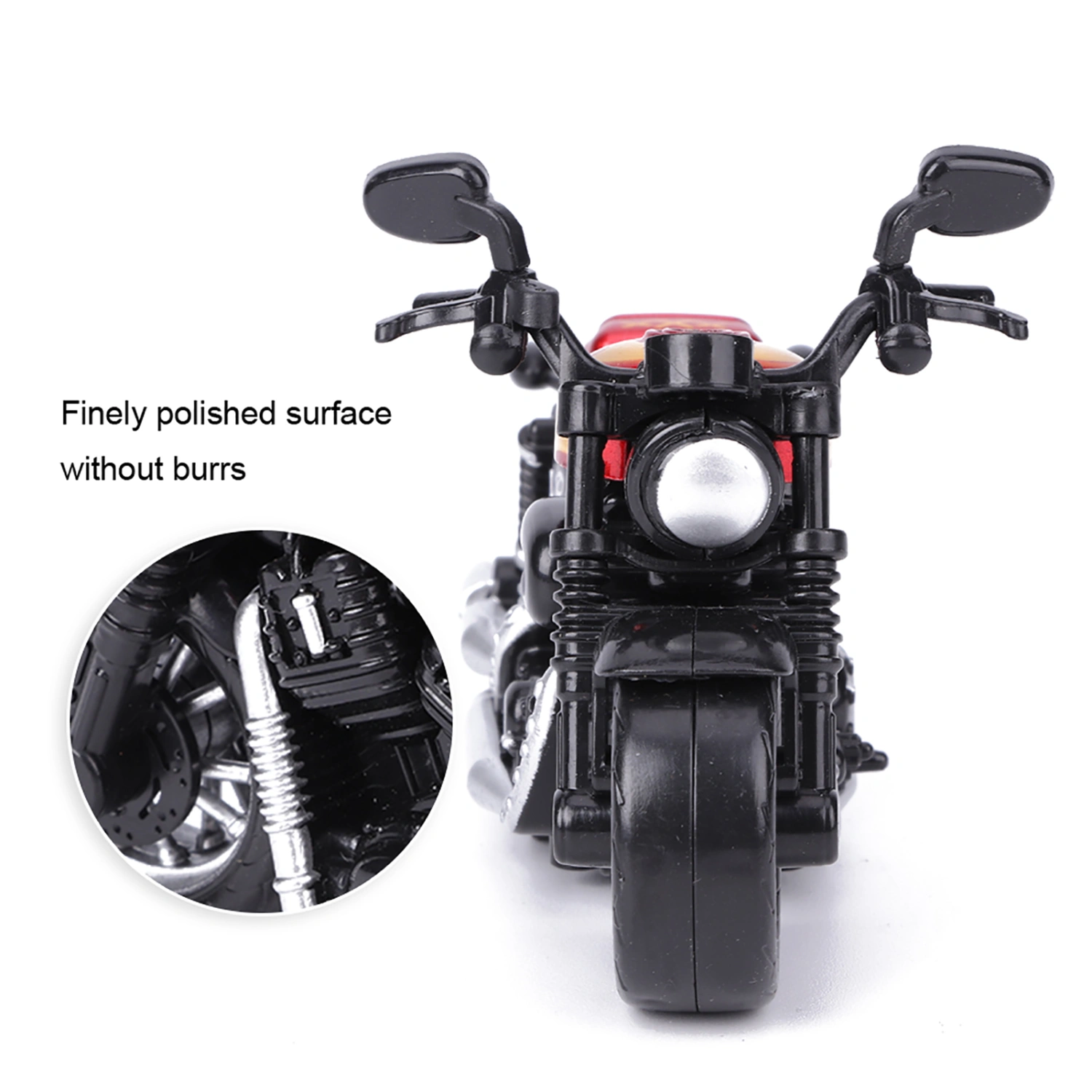 Alloy Motorbike Toy Model Highly Simulation Children Kid Pull Back Vehicle Toy(Red )