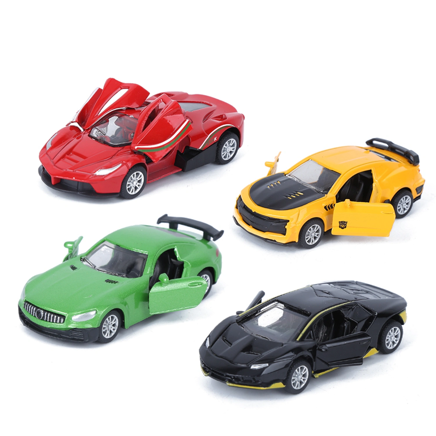 Alloy Car Model Pull Back Sports Car Vehicle Toy with Openable Doors for Children