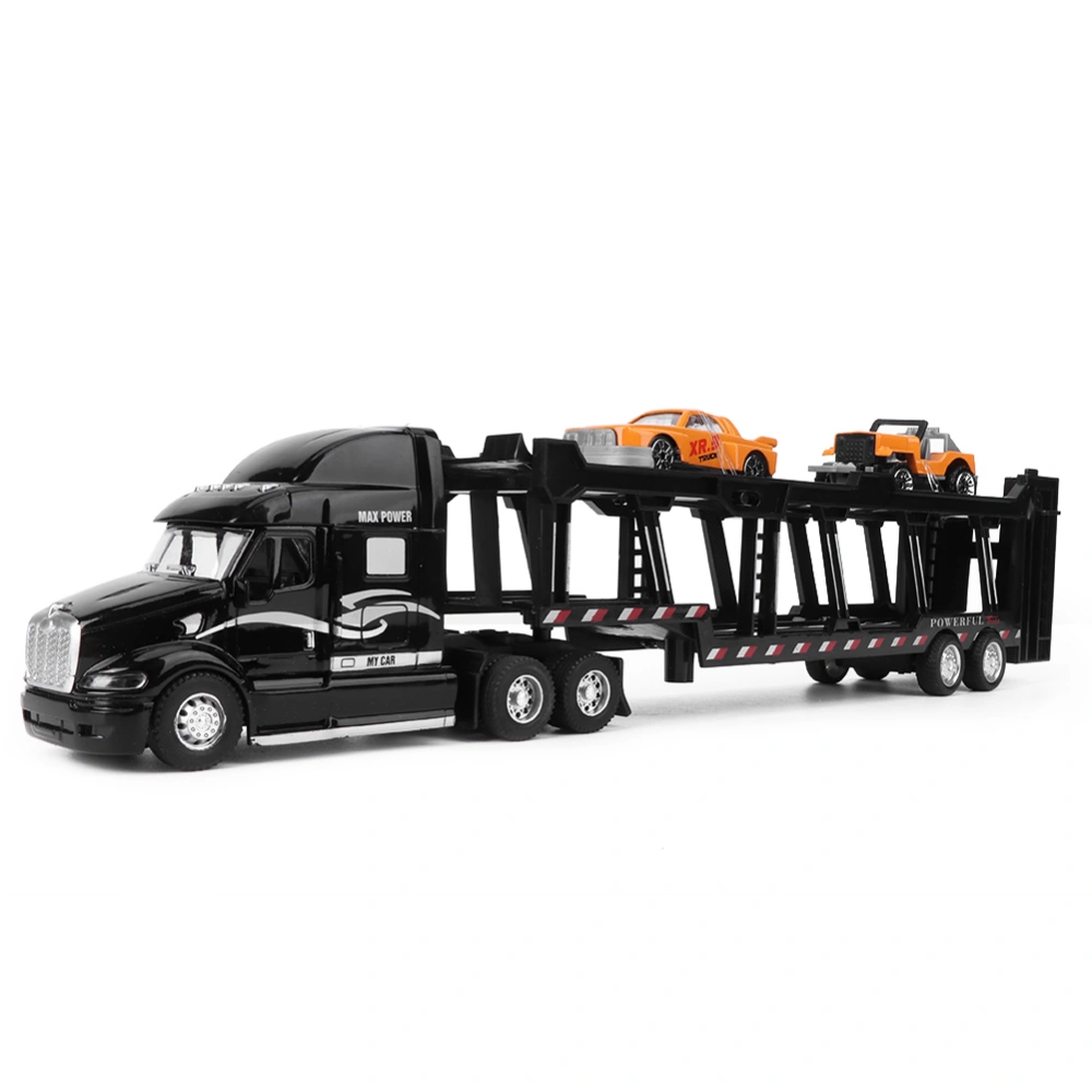 1:48 35CM Alloy Truck Model Simulation Light Sound Effect Vehicles Toy with 2pcs Car