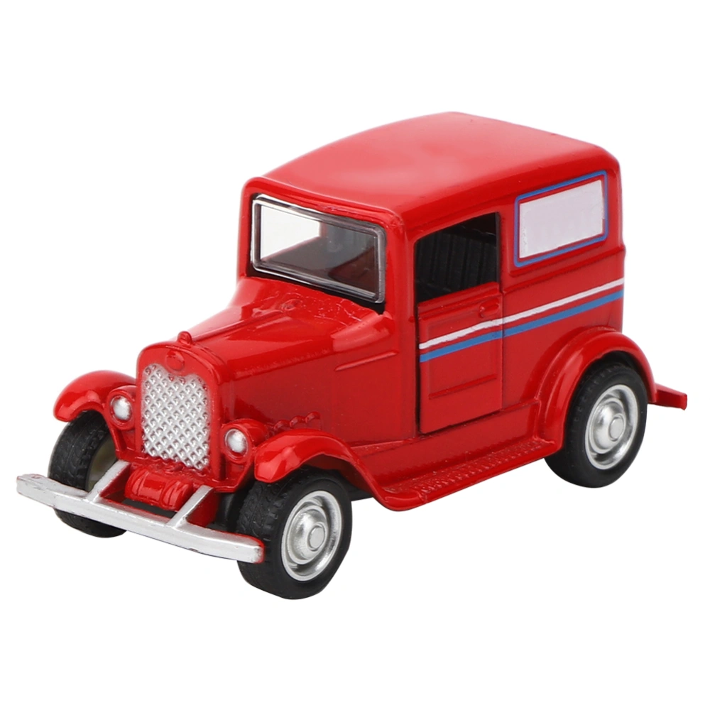 Alloy Car Toy Vintage Simulation Vehicle Model Children Kid Pull Back Vehicle Toy(Red )