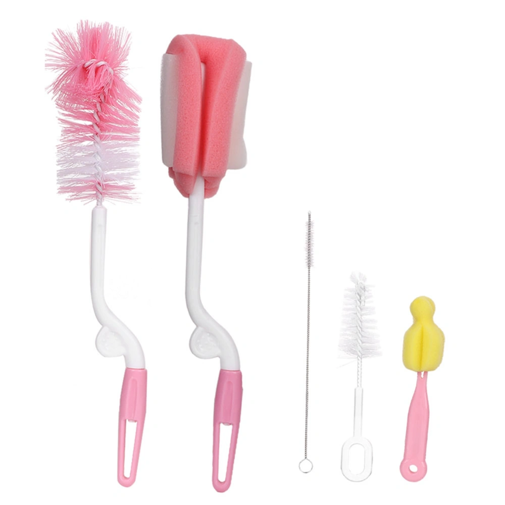 5pcs Baby Children Feeding Bottle Cleaning Brush Set Straw Feeding Bottle Sponge Brush