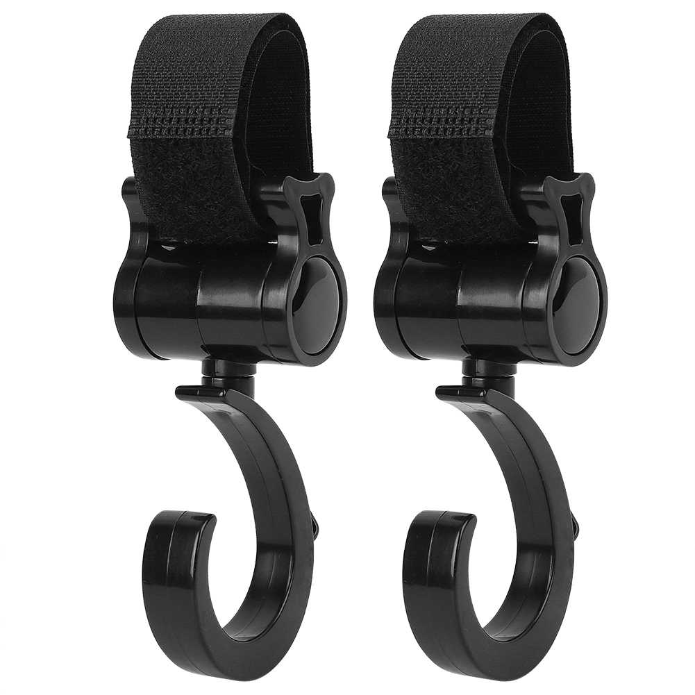 Rotatable Multi Functional Baby Stroller Hooks Universal Toy Bag Stroller Hook(2pcs )