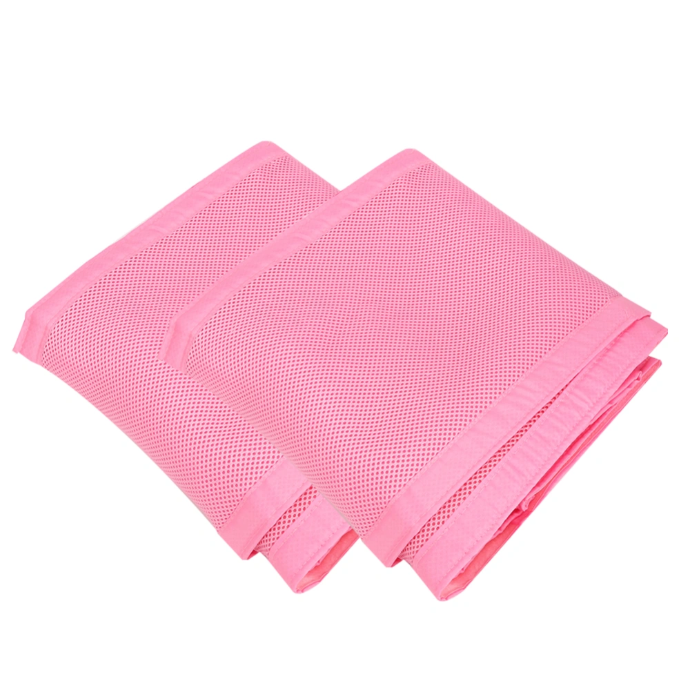 2pcs Breathable Mesh Crib Liner Infant Crib Bumper Protector Baby Bed AccessoryPink