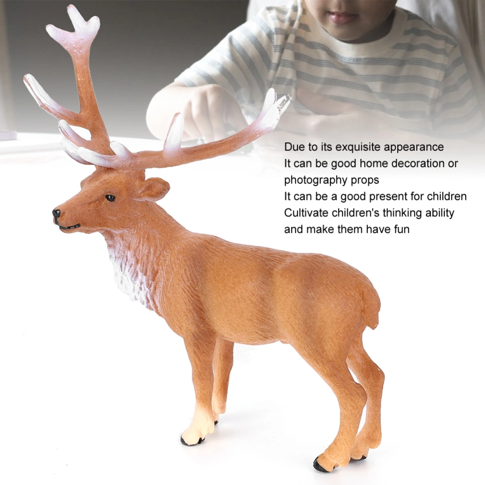 Male Red Deer Simulation Animal Model Children Early Education Statue Toy Home Decoration