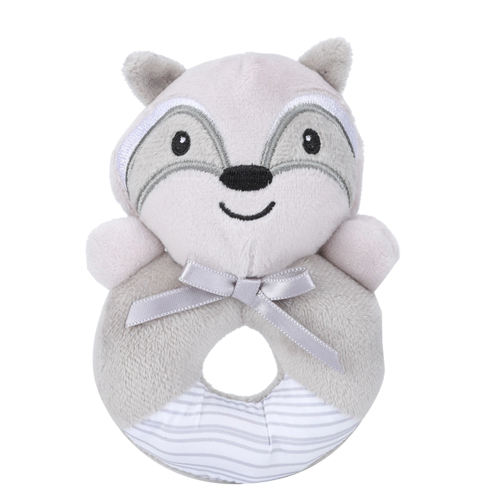 Baby Rattle Hand Bells Cartoon Animal Rattle Hand Bell Plush Toy for 0-3 Years Old BabyRacoon Dog