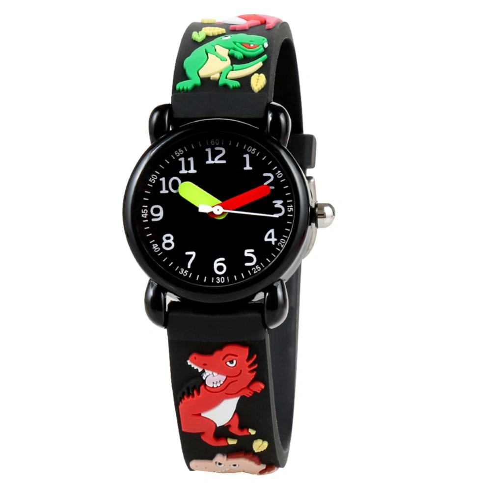 Children Watch Cartoon Pattern Waterproof PVC Strap Quartz Children WatchDinosaur