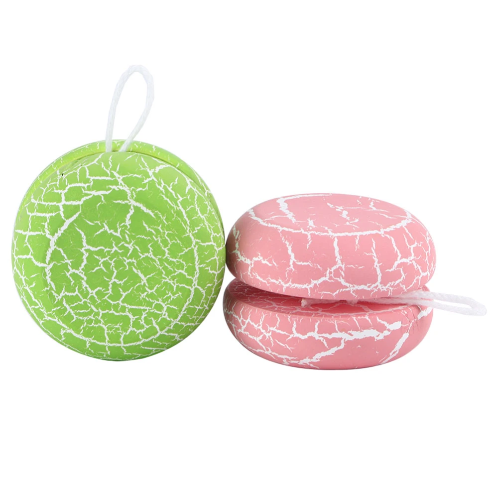 2pcs Crack Pattern Yoyo Ball Wood Children Cute Spatial Thinking Training Toy Gift