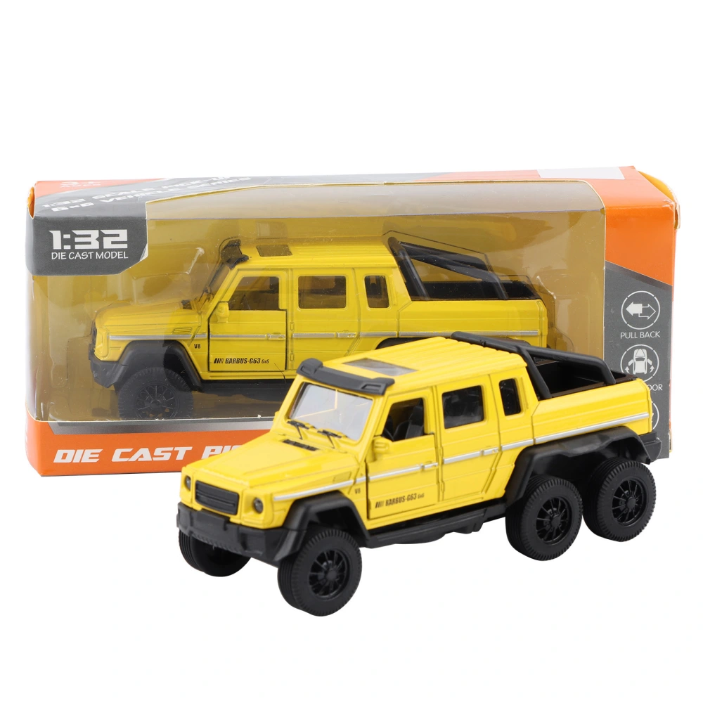 1:32 High Simulation Alloy Car Toy Pull Back Vehicle Model with Light Sound Child Kid GiftYellow