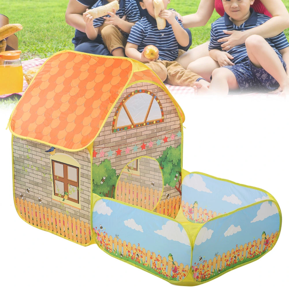 Children Tent House Boys Girls Playing Crawling Tent with Courtyard Garden GiftBall Pool House