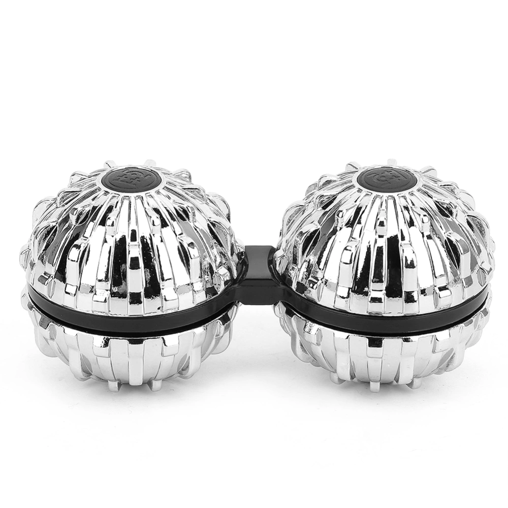 Zinc Alloy Conjoined Massage Ball Pain Relief Rotating Gyroscope Massager Relax ToySilver