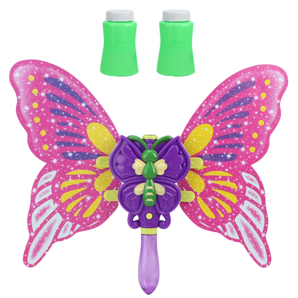 Electric Cartoon Bubble Blower Light Music Wing Wand Outdoor Girls Boys 3 Years Old Children Gift ToyPurple Butterfly