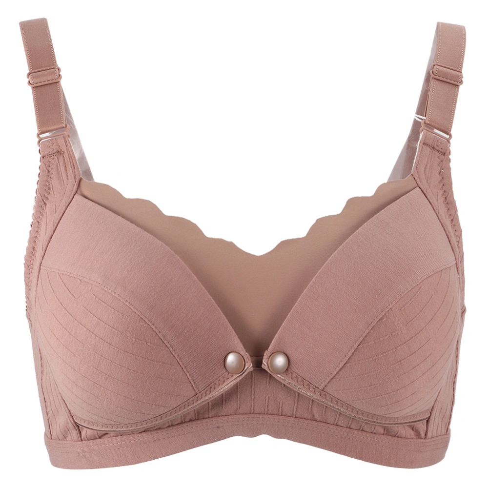 Cotton Thin Postpartum Feeding Bra Anti-Sag Breathable Women Breastfeeding Nursing Underwear Summer(Coffee Color 85B)