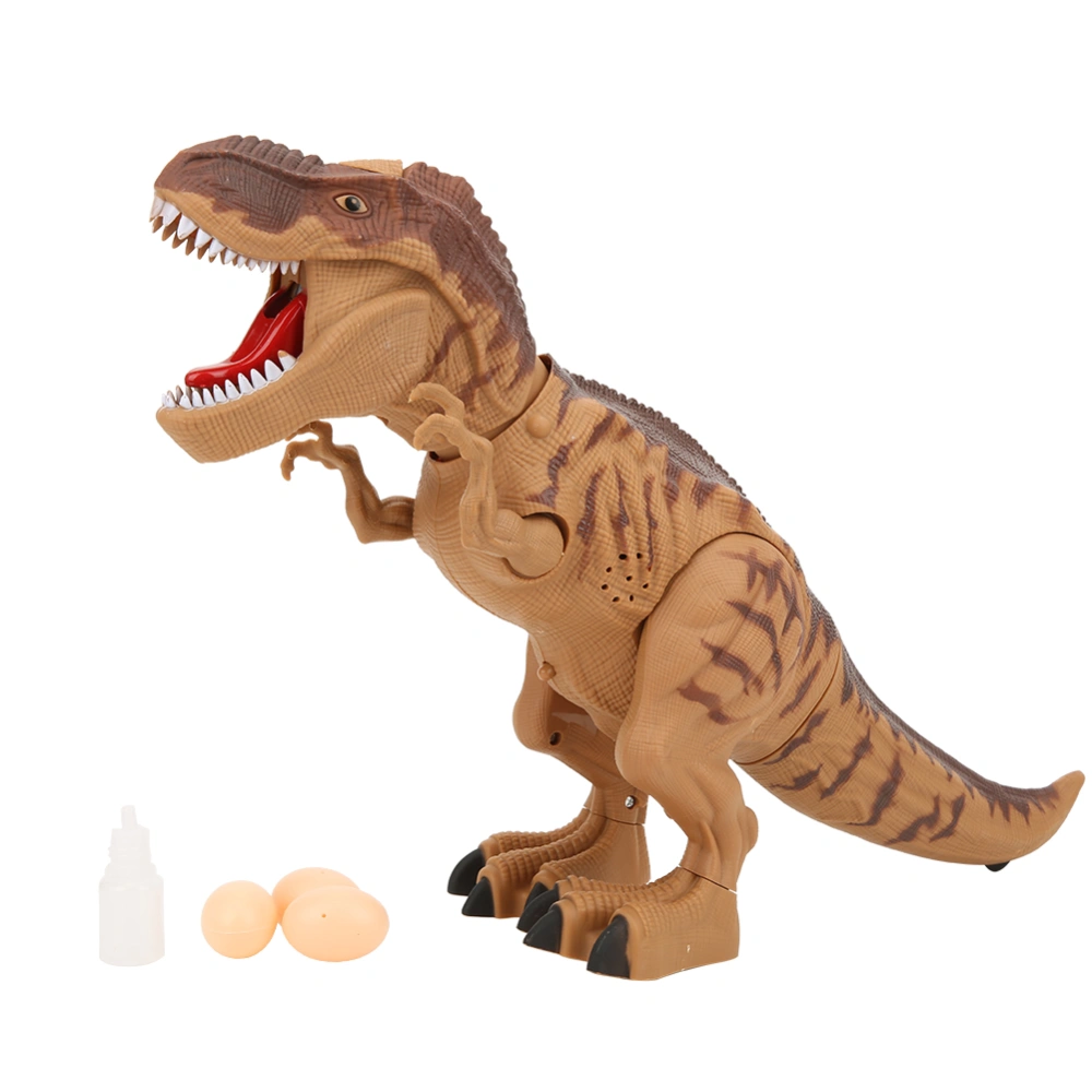 Electric Dinosaur Figures Intelligent Music Light Walking Spray Animals Model Kid Novelty Gift ToysBrown