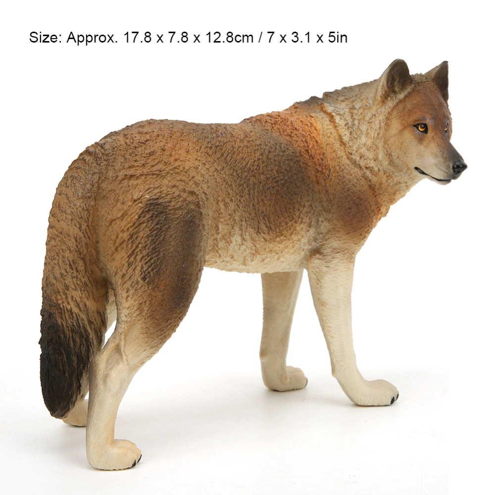 Brown Wolf Simulation Model Ornaments Desktop Decoration Kid Educational Toy