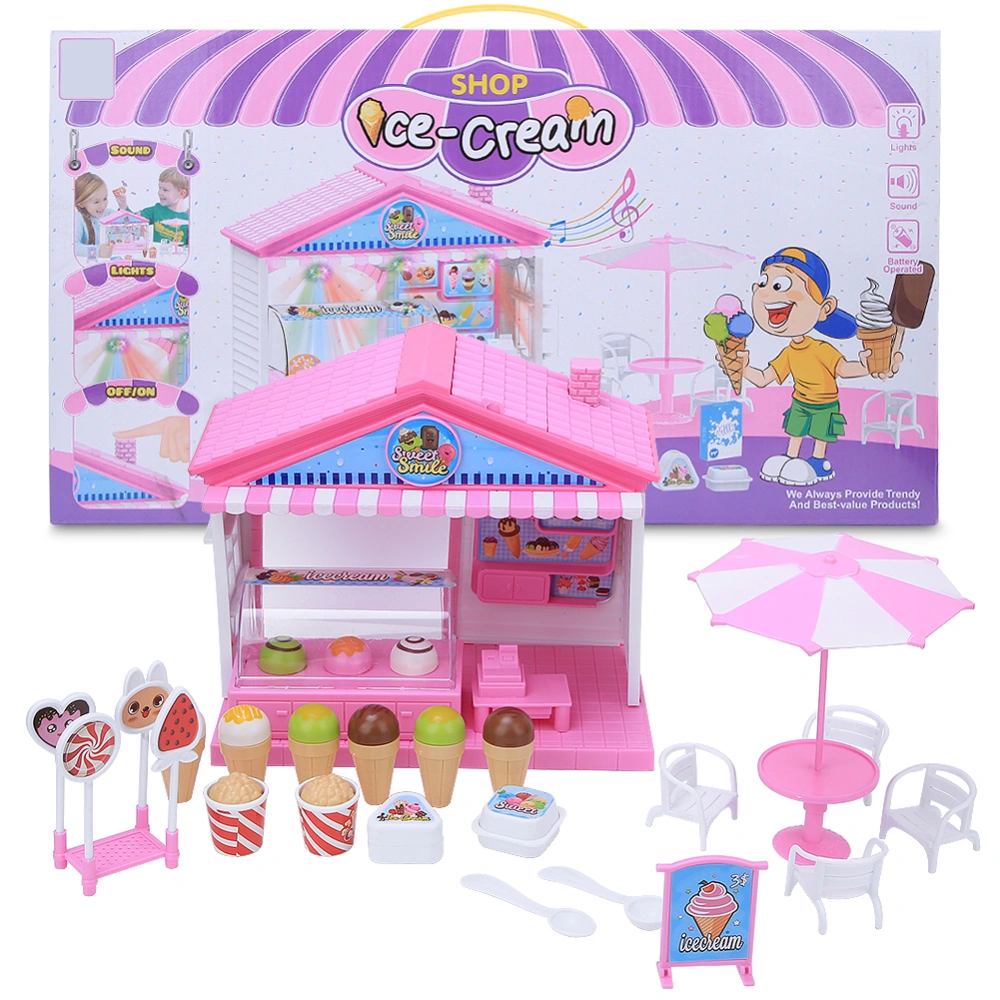 Simulation Ice Cream/Hamburger Shop Kid Pretend Play Food Set with Light SoundIce Cream