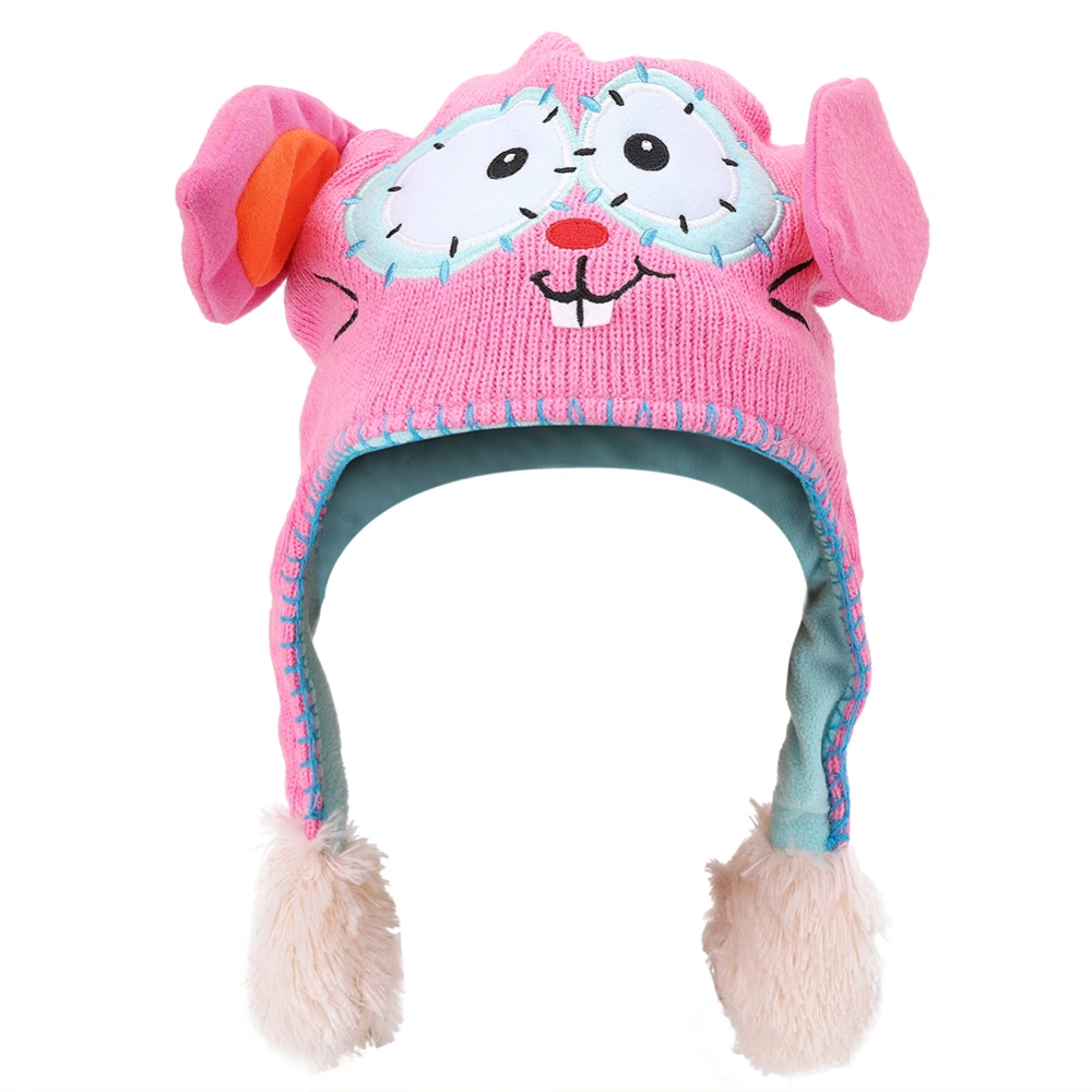 Knitting Wool Cute Hat Moving Ears Story Telling Funny Toy Cap for Children BabyPink