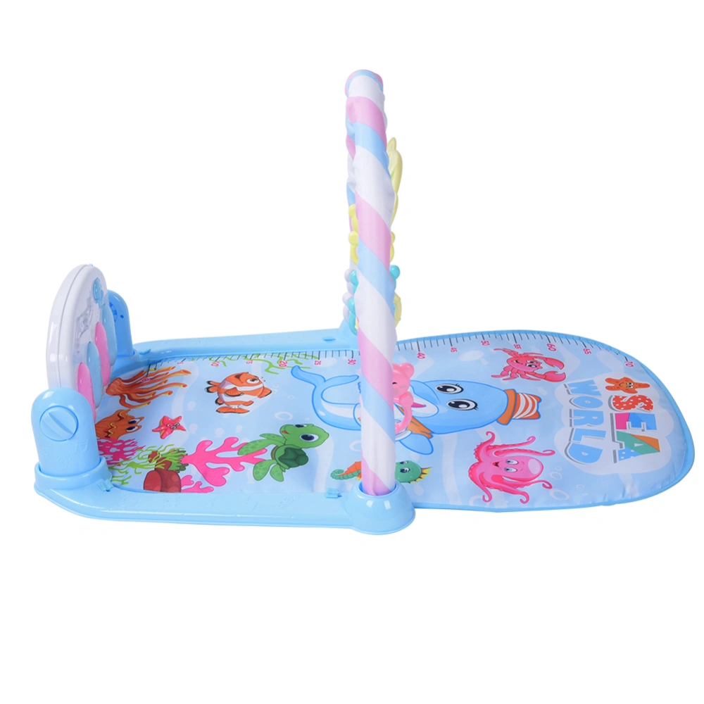 Baby Pedal Toys Fitness Rack Play Mat Foot Piano Music Toy with Light Music EffectBlue