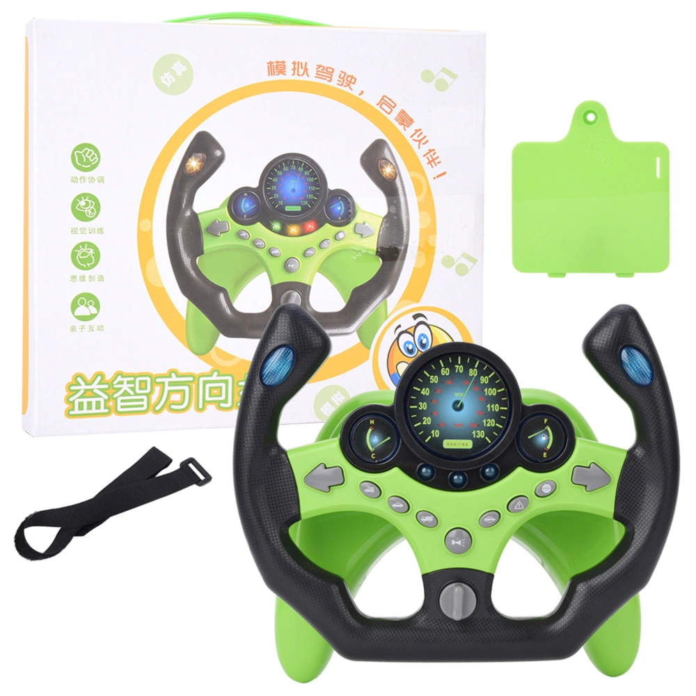 Child Kid Sound Light Simulation Steering Wheel Early Educational Intelligent ToyGreen