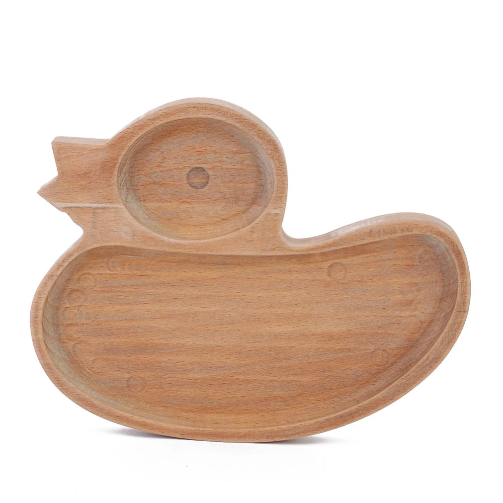 Wooden Cute Plate Divided Dish Bowl Food Serving Tray for Kid ChildrenDuck