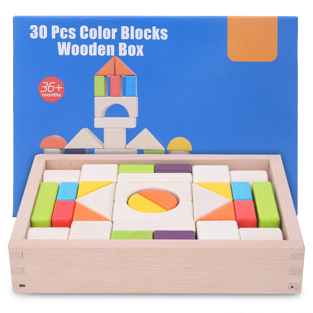 30Pcs Child Wooden Kid Early Educational Interesting Building Block Intelligent Toy