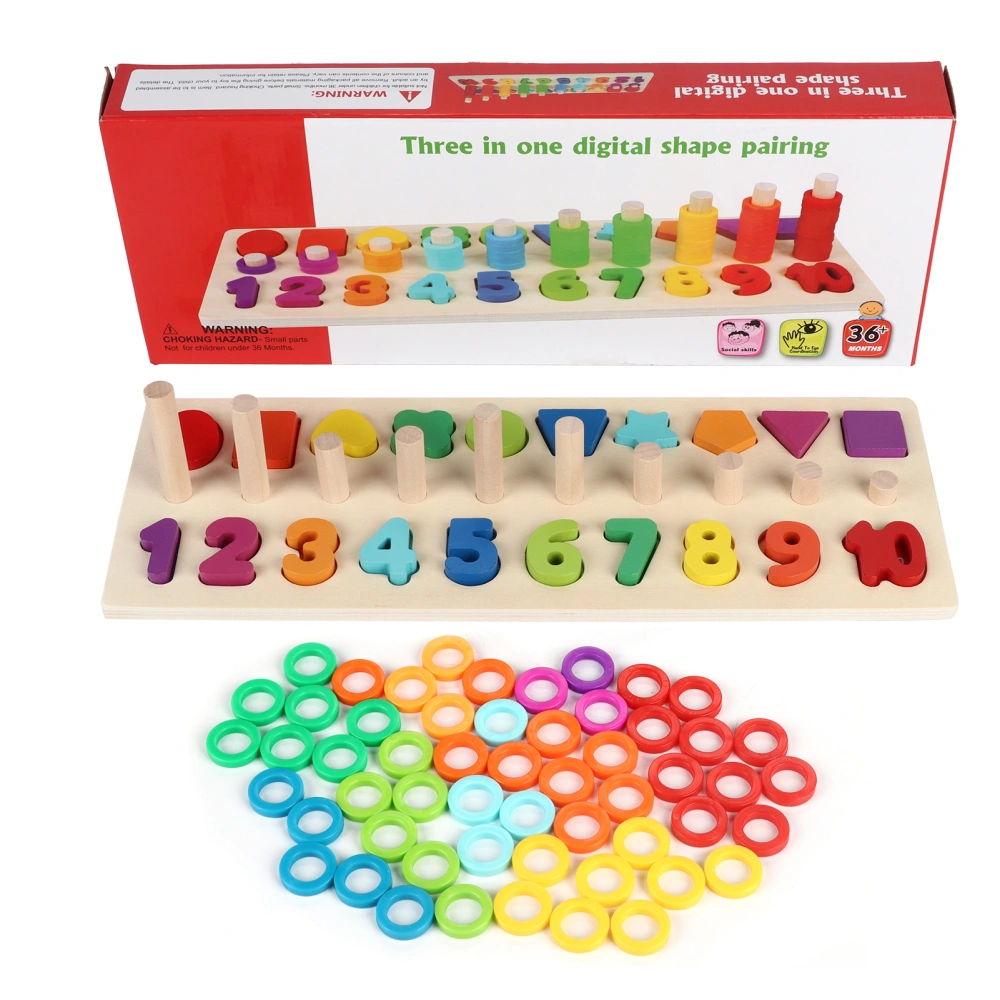 3in1 Intelligent Children Matching Puzzle Early Education Block Matching Puzzles Kid Toy3in1 Rainbow Matching Toy