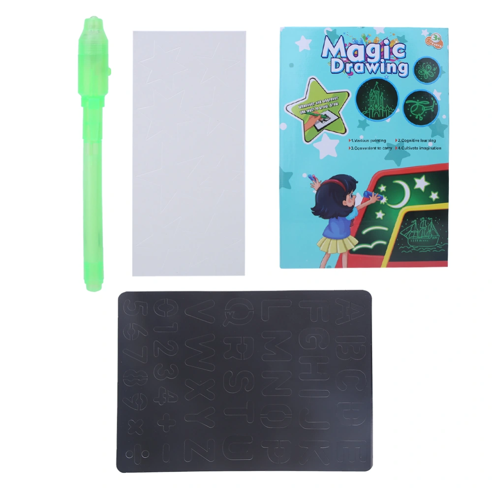 3D Fluorescent Drawing Doodle Board Writing Tablet for Children Kids Early Educational ToyBlue M