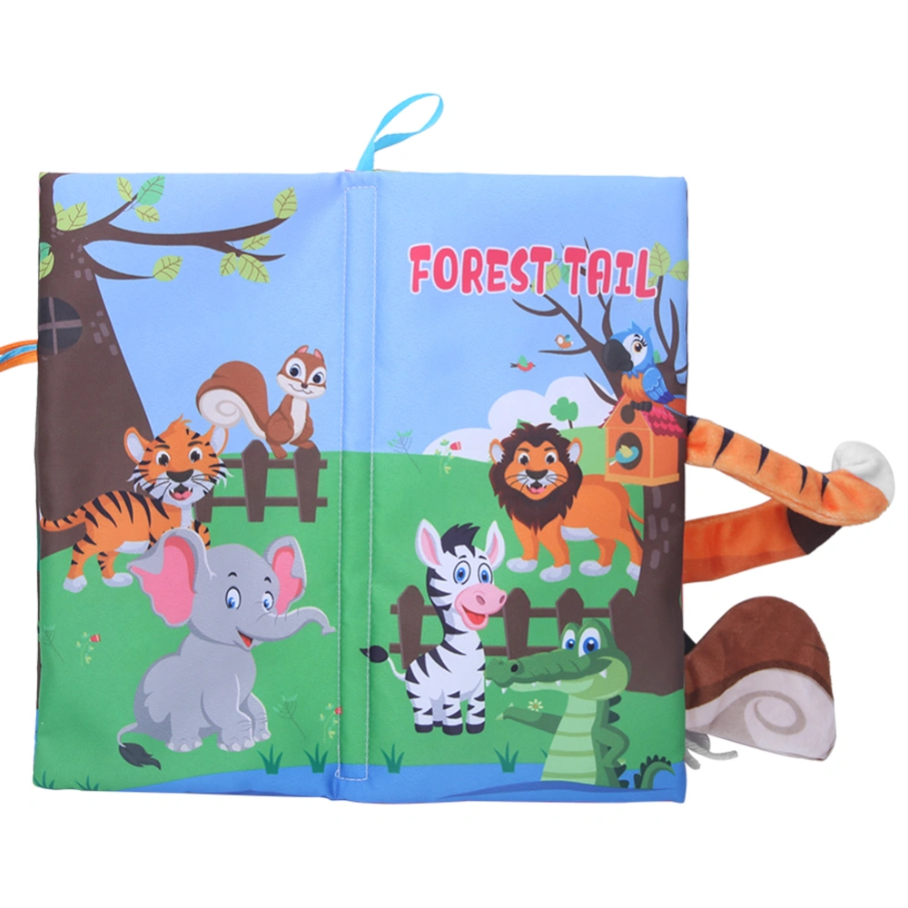 Washable Baby Cartoon Animal Tail Cloth Book Infant Early Educational Interaction BookWild Type