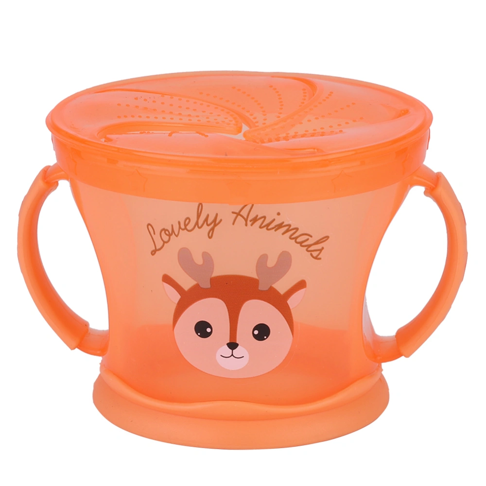 Double Handle Baby Snack Cup Portable Biscuits Candy Assisted Food Container BoxOrange