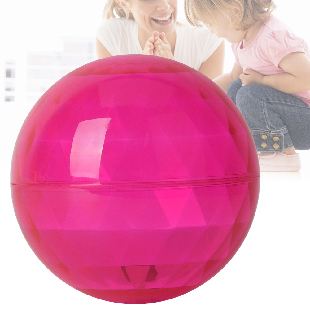 Kid Transparent Elastic Ball Plastic Light Effect Children Outdoor Exercise Interactive ToyPink