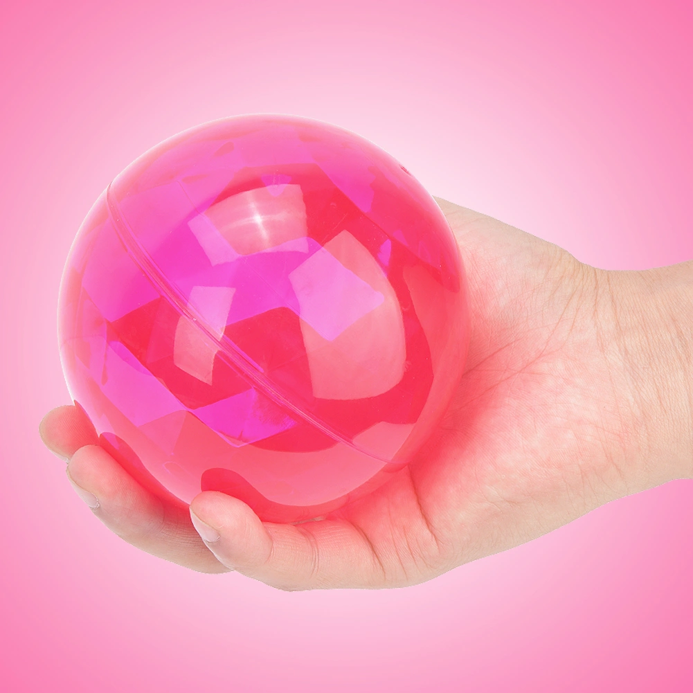 Kid Transparent Elastic Ball Plastic Light Effect Children Outdoor Exercise Interactive ToyPink