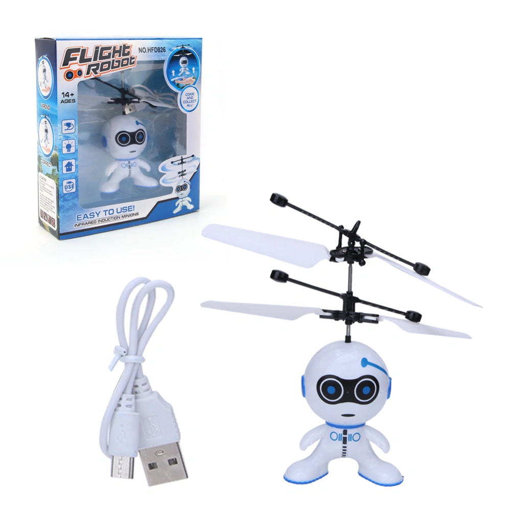 Intelligent Hand Sensing Robot Electronic Aircraft Suspension with Light Children ToysWhite