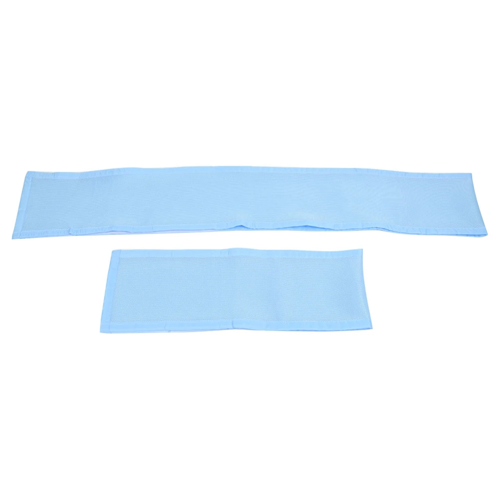 2pcs 4 Sided Baby Breathable Mesh Crib Liner Infant Bed Crib Bumper ProtectorSky Blue